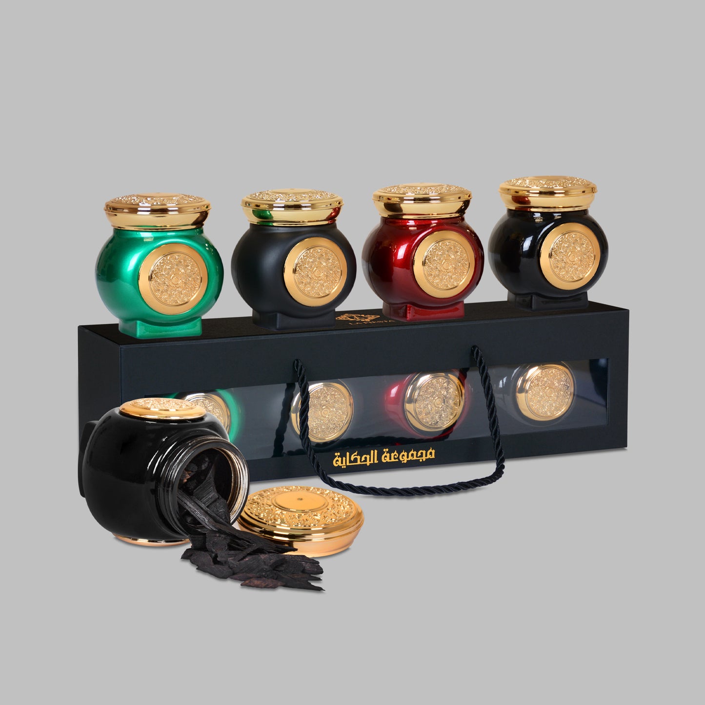 Al Hiqaya Oud Muattar For Unisex,Bakhoor Gift Set (60g*4)